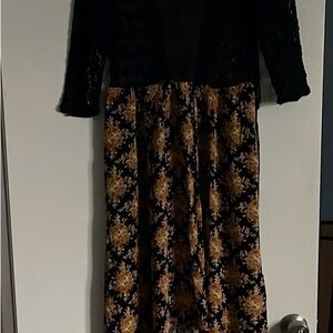 FP Movement by Free People Black and Gold Long Sleeve Dress